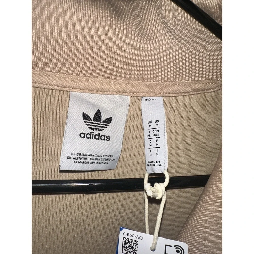 Adidas Men Originals Funnel Neck Track Top Jacket Beige IX5215 Adicolor Size M - Picture 3 of 4